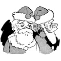 Jo Ann and Wicky dressed as Santa Claus