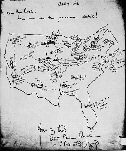 Ellis Parker Butler's autobiographical map -- his answer to Professors Lorch's request for an exhibit of Iowa authors in 1928