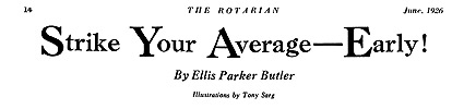 'Strike Your Average -- Early!' by Ellis Parker Butler