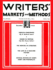 'Humor in Writing' from Writer's Markets and Methods magazine (December, 1932)